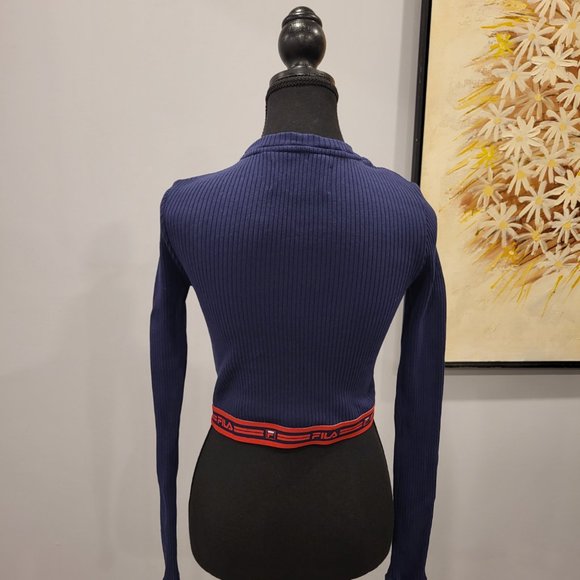 Fila Cotton Sweater Navy Blue Size Small - Picture 2 of 4